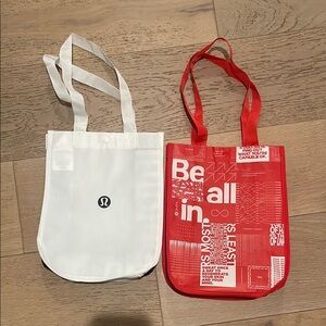 Lululemon bundle red and white tote bags